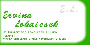ervina lokaicsek business card